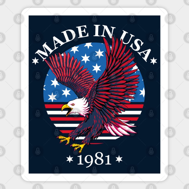 Made in USA 1981 - Patriotic eagle Magnet by TMBTM
